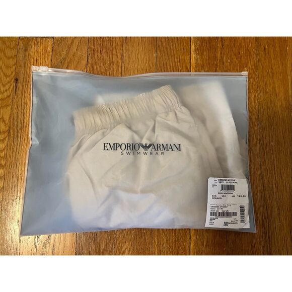 Emporio Armani Swim Shorts with Two-Tone Eagle Embroidery - Picture 2 of 14